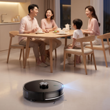 Robot aspirateur laveur SmartSweep A8 Laser nettoyant pendant un dîner en famille