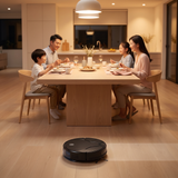 Robot aspirateur laveur SmartSweep Gyro 3500 Pa nettoyant pendant un dîner en famille
